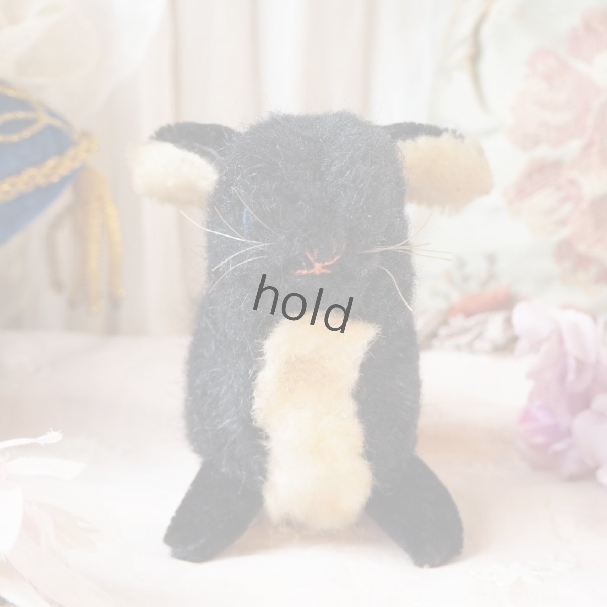 画像2: シュタイフ社製黒うさぎ/青い目 (2)