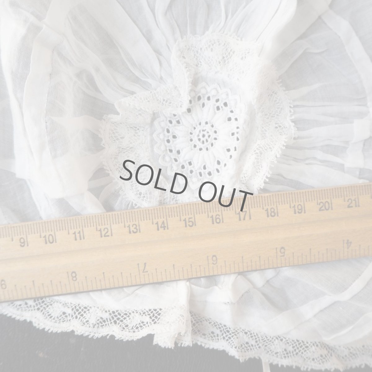 画像10: 柔らかな綿ローンレースのベビーボネ (10)