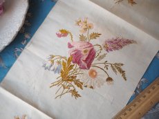 画像6: 1800年代後期のシルク生地に繊細な花の刺繍/幅広リボン（カット販売） (6)