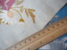 画像14: 1800年代後期のシルク生地に繊細な花の刺繍/幅広リボン（カット販売） (14)