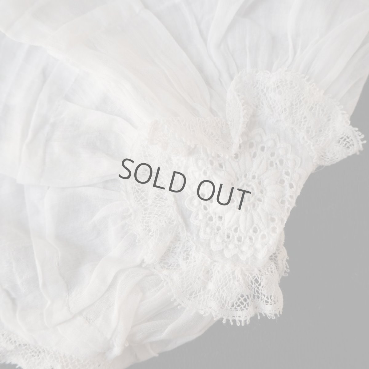 画像4: 柔らかな綿ローンレースのベビーボネ (4)