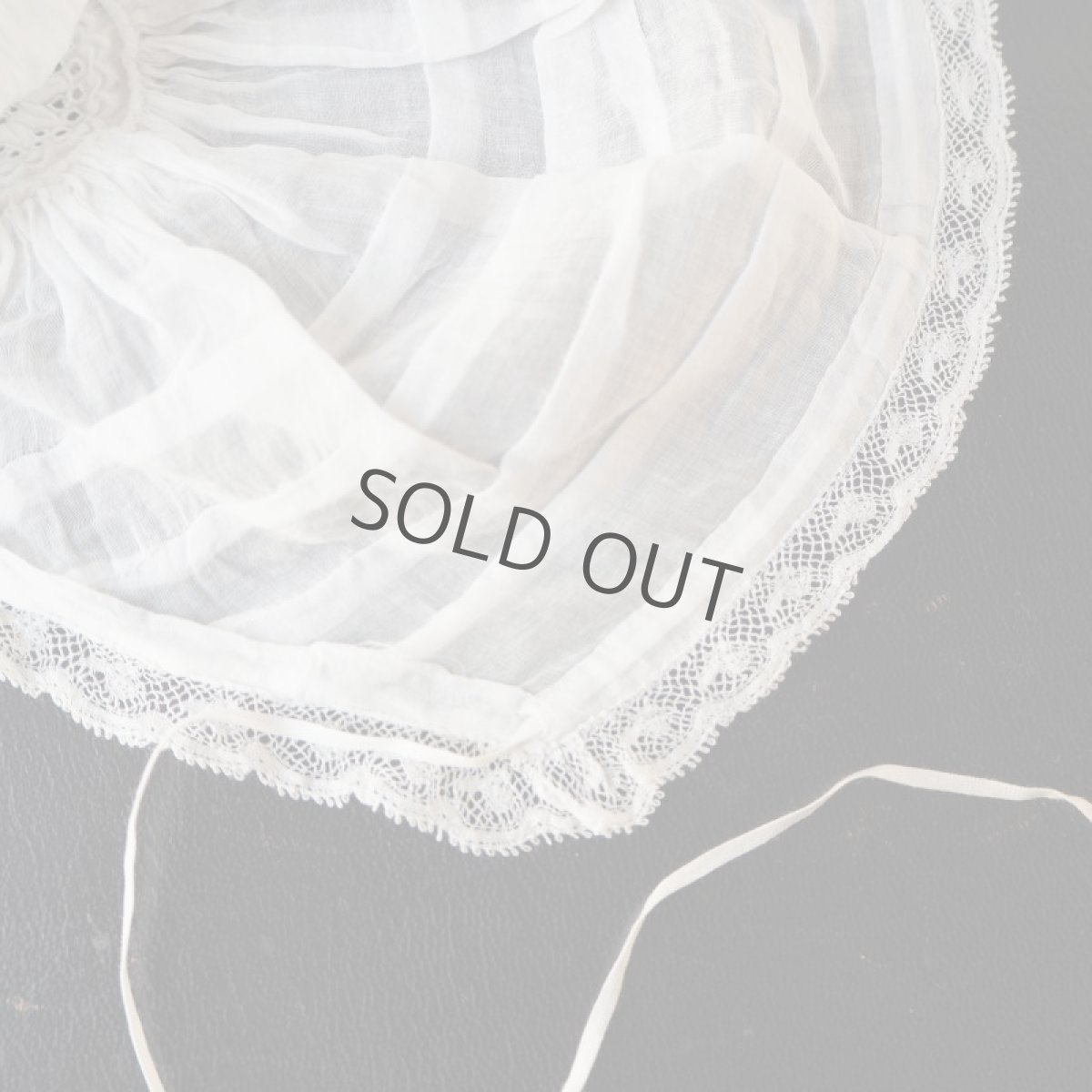 画像8: 柔らかな綿ローンレースのベビーボネ (8)