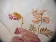 画像11: 1800年代後期のシルク生地に繊細な花の刺繍/幅広リボン（カット販売） (11)