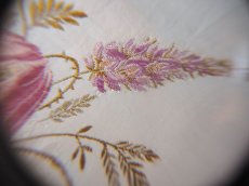 画像13: 1800年代後期のシルク生地に繊細な花の刺繍/幅広リボン（カット販売） (13)