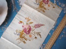 画像8: 1800年代後期のシルク生地に繊細な花の刺繍/幅広リボン（カット販売） (8)