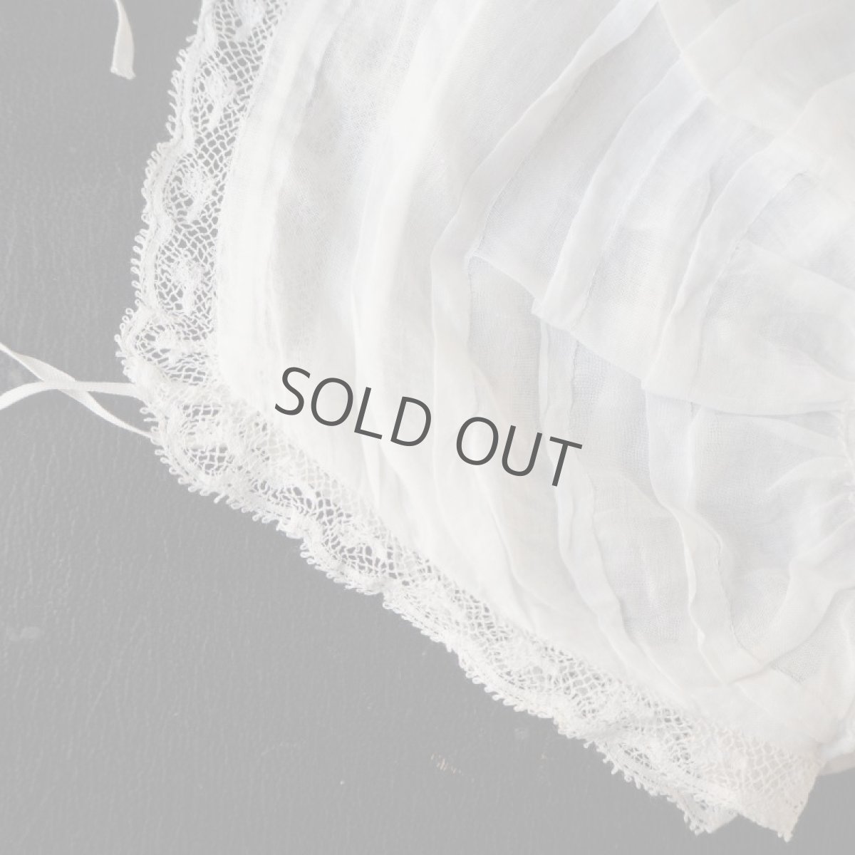 画像3: 柔らかな綿ローンレースのベビーボネ (3)