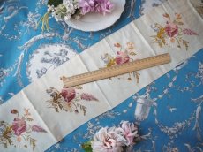 画像17: 1800年代後期のシルク生地に繊細な花の刺繍/幅広リボン（カット販売） (17)