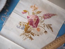 画像7: 1800年代後期のシルク生地に繊細な花の刺繍/幅広リボン（カット販売） (7)