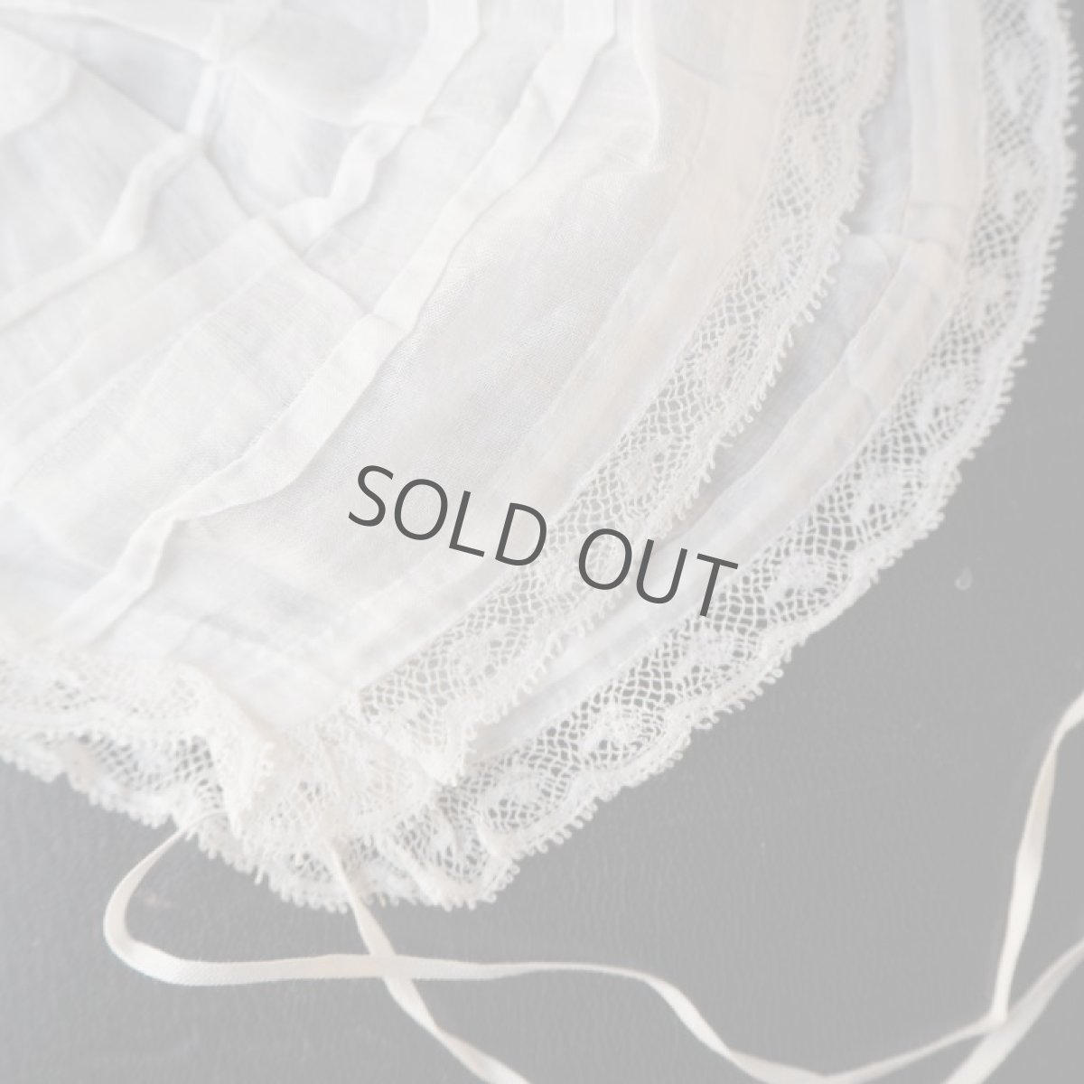 画像7: 柔らかな綿ローンレースのベビーボネ (7)