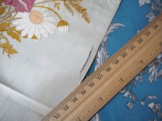 画像15: 1800年代後期のシルク生地に繊細な花の刺繍/幅広リボン（カット販売） (15)