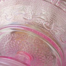 画像7: ピンク色ガラスのケーキ皿/飾り用のお皿 (7)