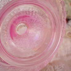 画像9: ピンク色ガラスのケーキ皿/飾り用のお皿 (9)