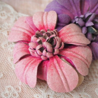 画像1: 花飾り ピンク/パープル