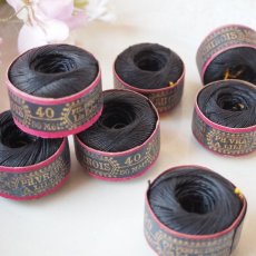 画像5: Chinois糸巻き 黒いリネン糸/デッドストック品 (5)