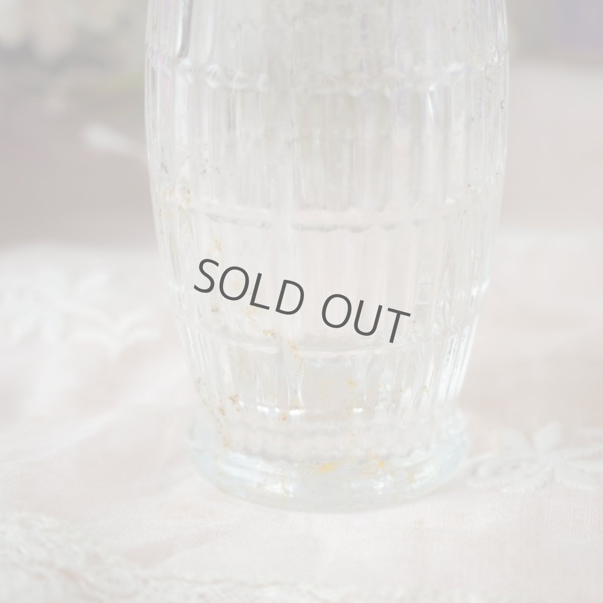 画像6: 古いガラス製の広口小瓶/樽形ライン (6)