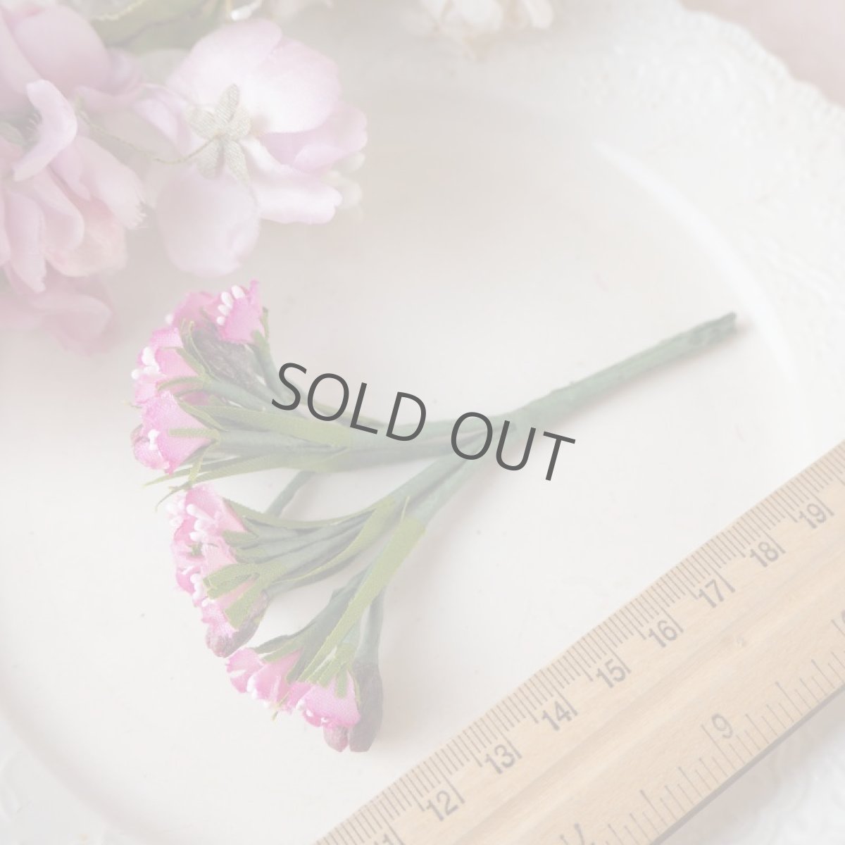 画像6: 濃いピンク色の布花の飾り (6)