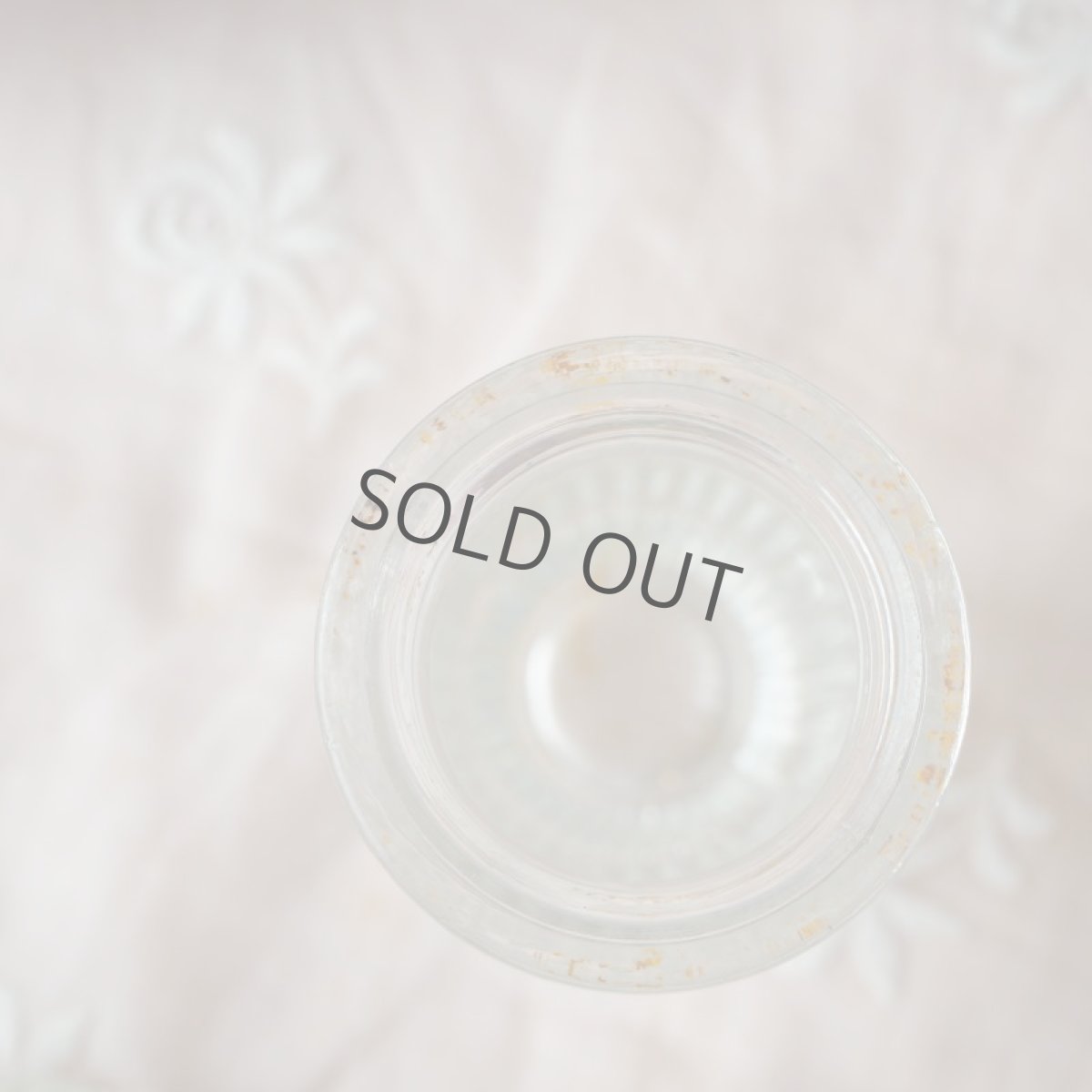 画像9: 古いガラス製の広口小瓶/樽形ライン (9)