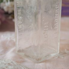 画像8: 古いガラス製透明な小瓶文字入り角形/LEMONADE (8)