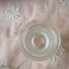 画像10: 古いガラス製の広口小瓶/樽形ライン (10)