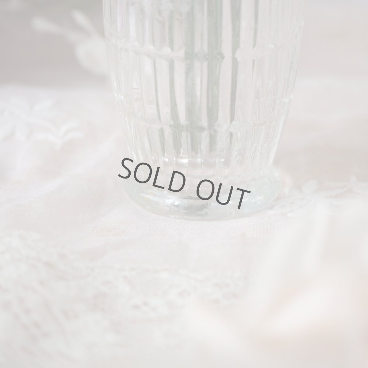 画像14: 古いガラス製の広口小瓶/樽形ライン (14)