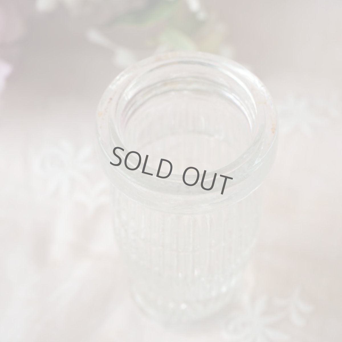 画像11: 古いガラス製の広口小瓶/樽形ライン (11)