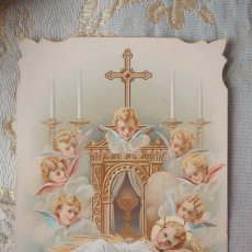 画像2: 古い繊細な教会カード　天使の絵柄と文字 (2)