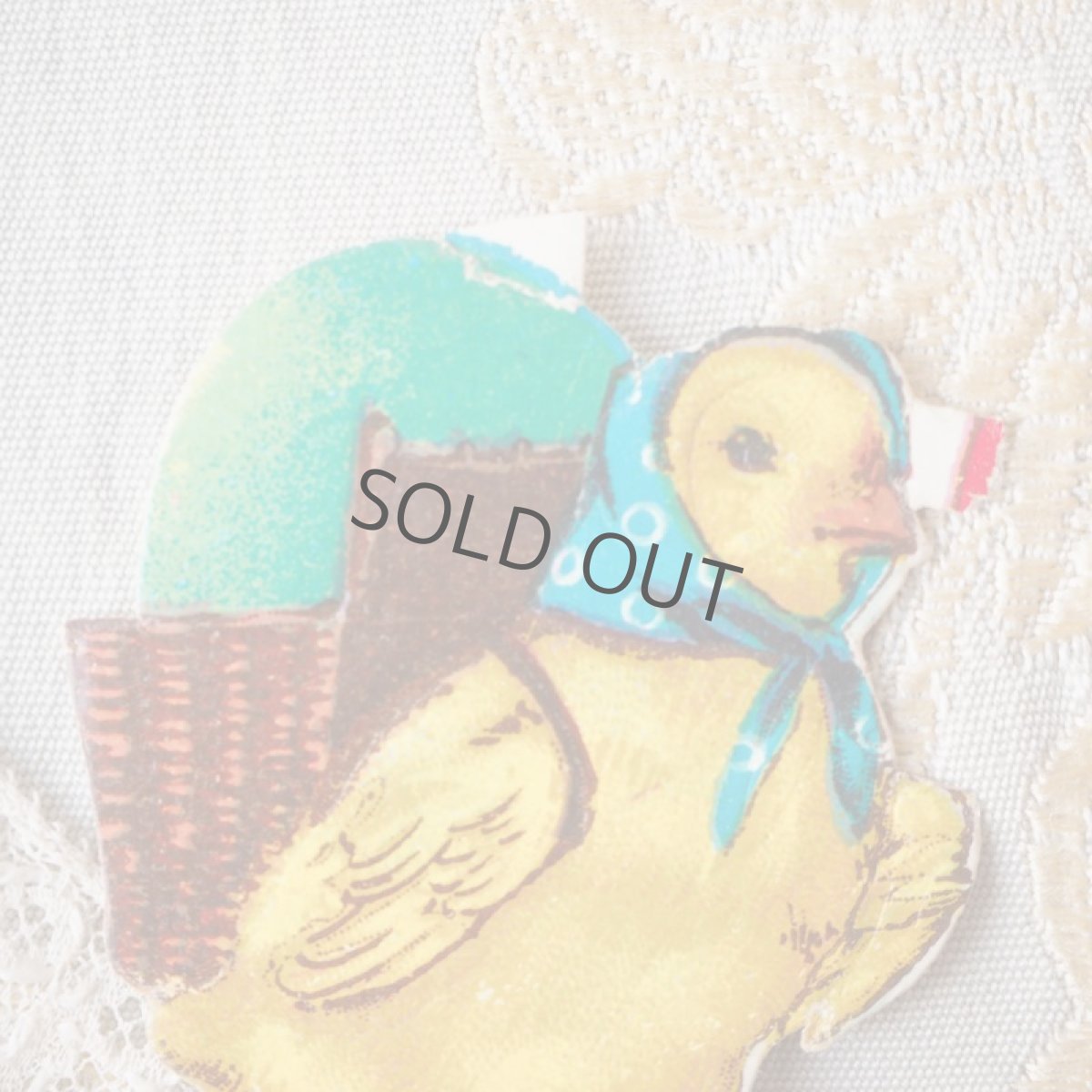 画像2: 古いクロモカード　青い卵を背負ったヒヨコ (2)