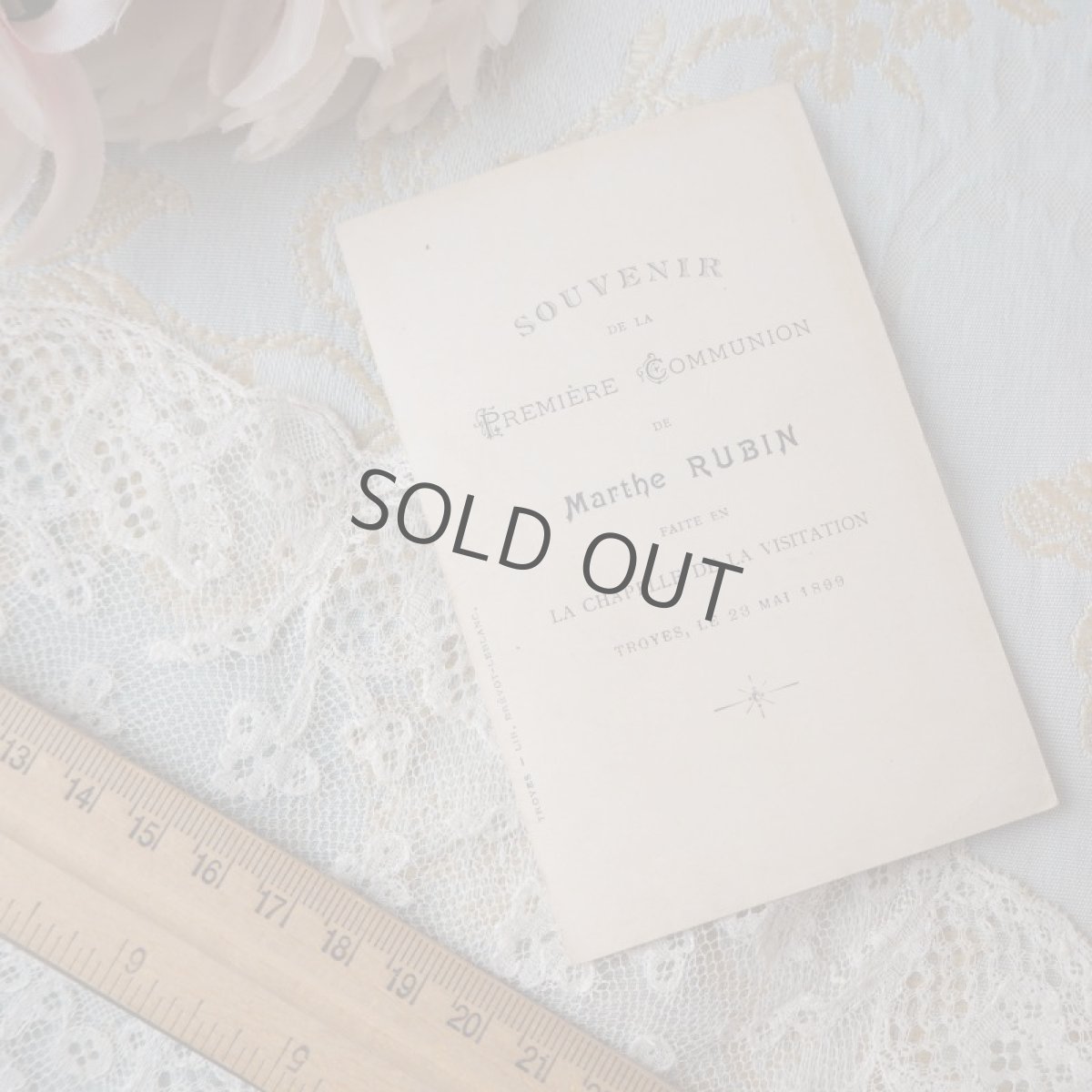 画像7: 古い紙製教会カード　聖杯とアイリスの花 (7)