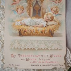 画像3: 古い繊細な教会カード　天使の絵柄と文字 (3)