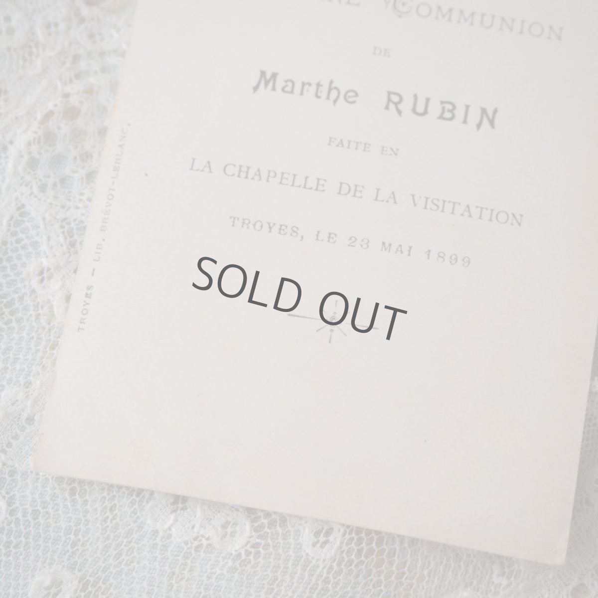 画像5: 古い紙製教会カード　聖杯とアイリスの花 (5)