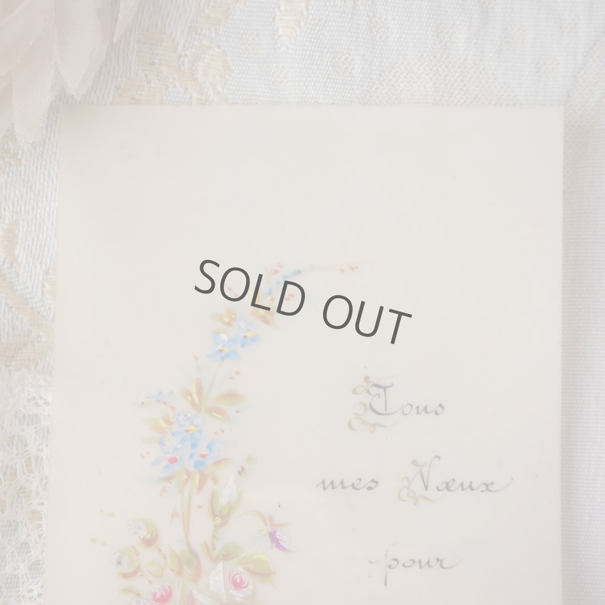 画像2: 古いセルロイド製の手描き教会カード　パンジーと文字 (2)