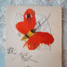 画像2: 白いボネと蝶の羽根飾りのカード (2)