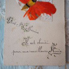 画像3: 白いボネと蝶の羽根飾りのカード (3)