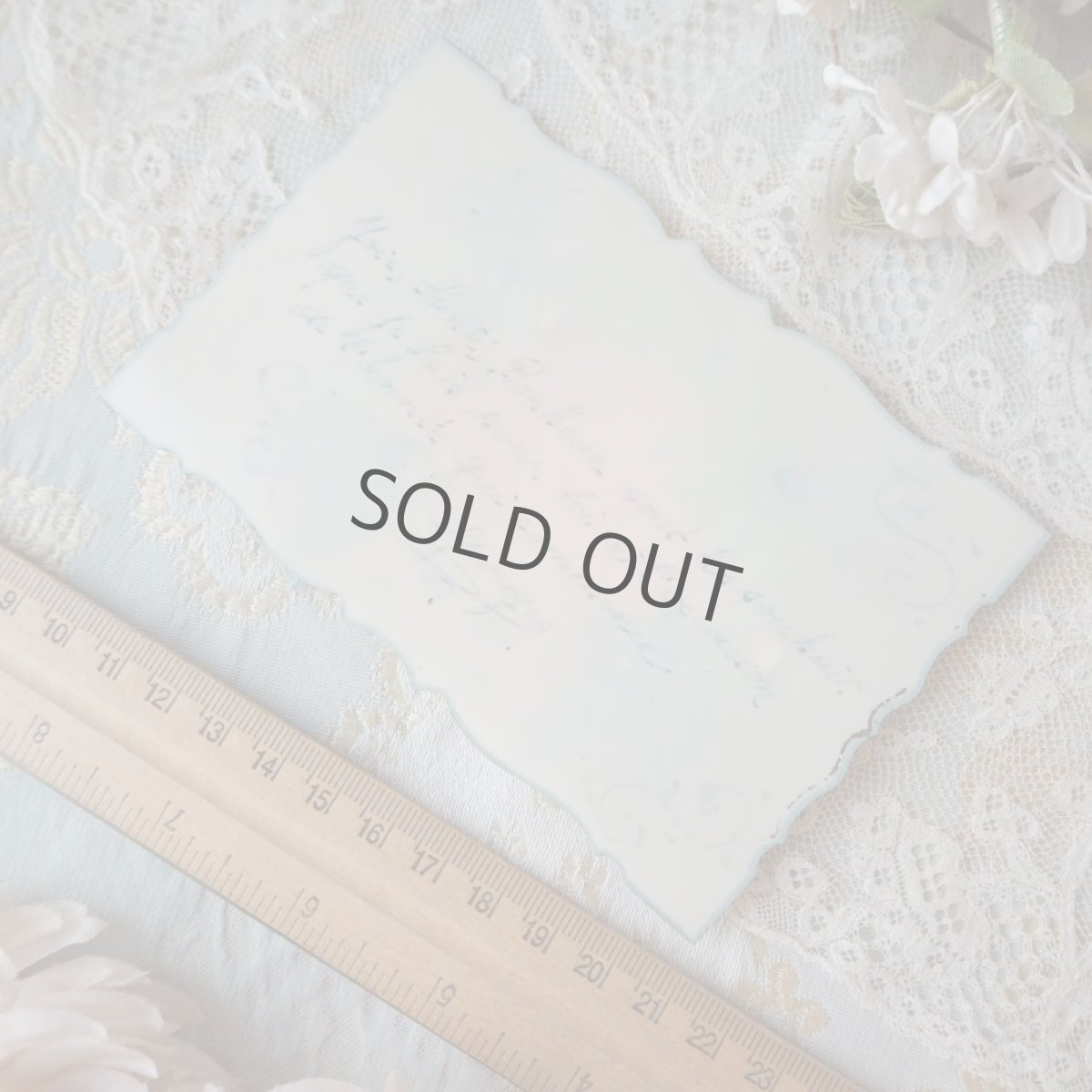 画像5: ピンクのモチーフとリボンのセルロイドのクロモカード/忘れな草 (5)