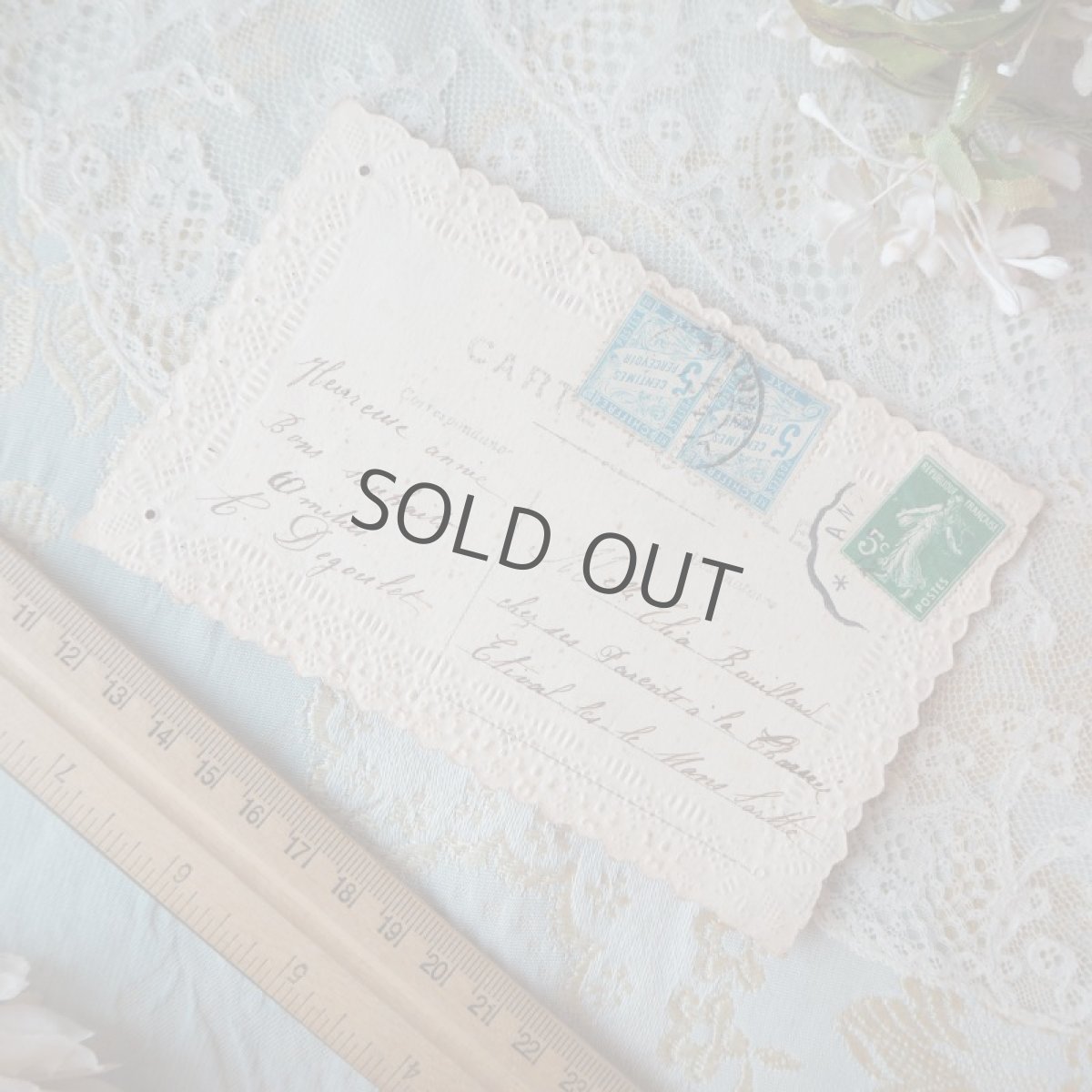 画像5: ピンク色レース柄エンボスのクロモカード (5)