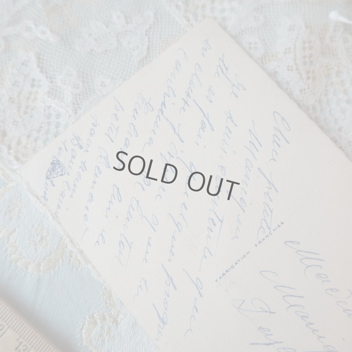 画像6: ピンク色のレースとボネのカード/エーデルワイスの押花 (6)