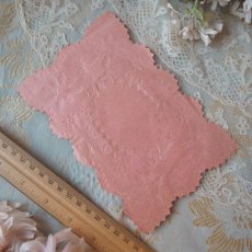 画像7: ピンク色天使と薔薇のカード/繊細なレース柄シルバーエンボス (7)