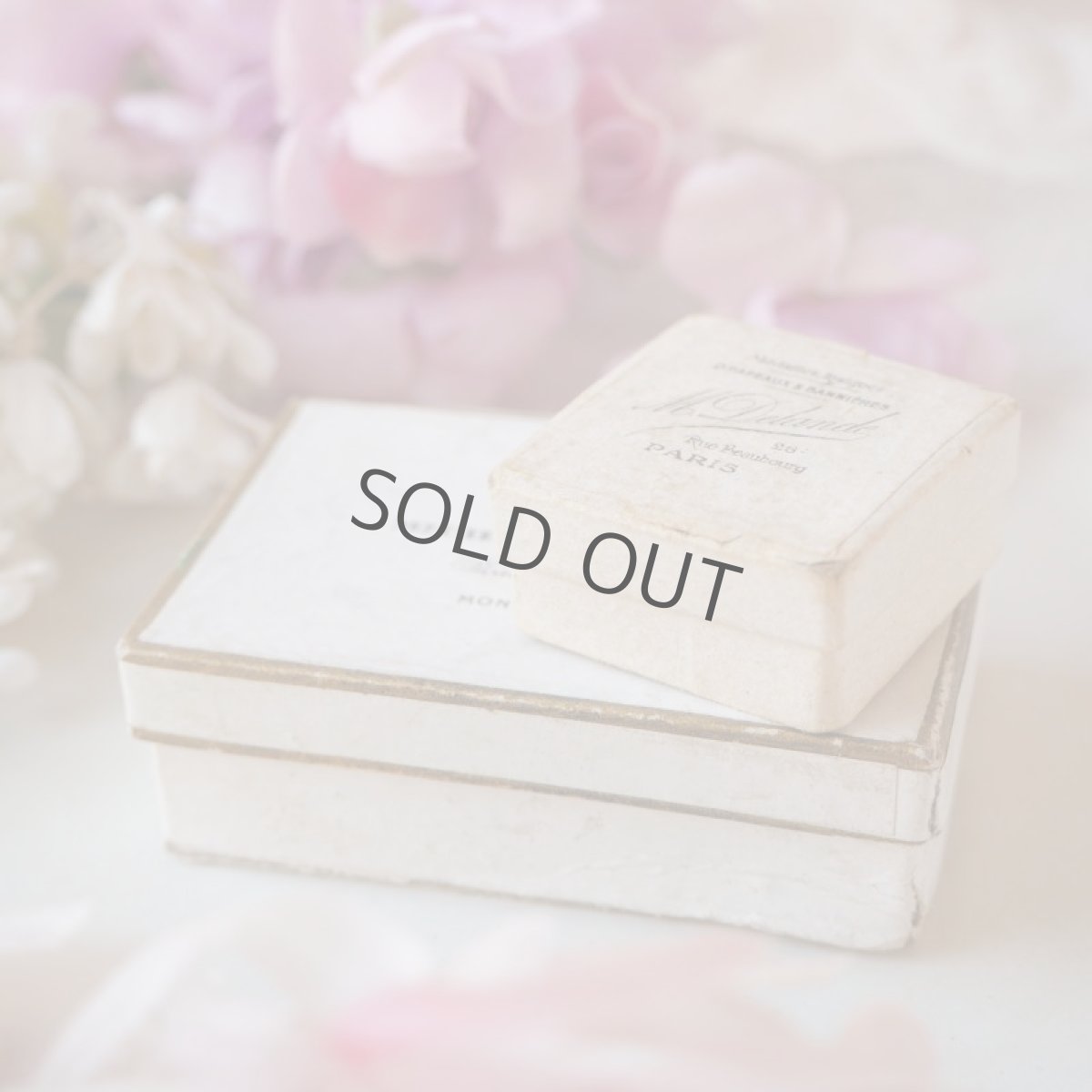 画像12: 古い小さな紙箱/白に黒文字 (12)