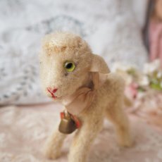 画像10: シュタイフ社製小さい羊の縫いぐるみ/SWAPLピンクリボン (10)