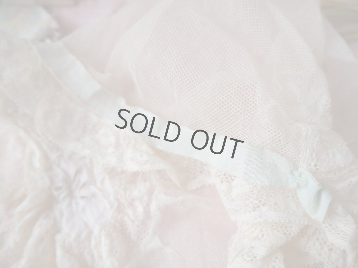 画像13: 繊細なチュールレースのベビーボネ (13)