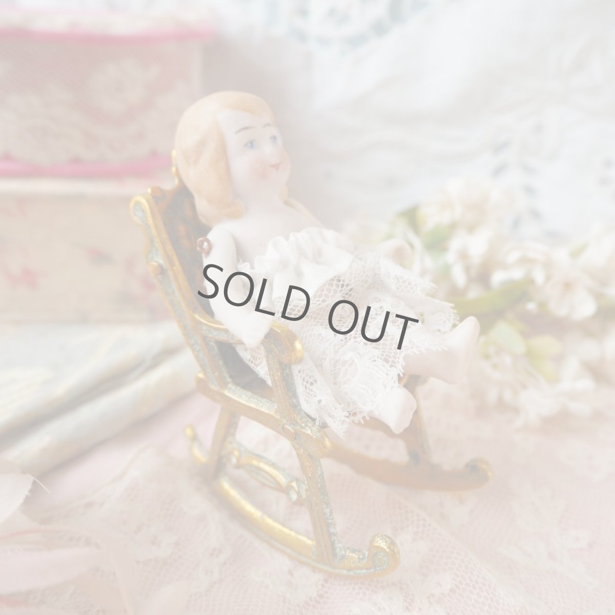 画像11: 真鍮製ドール用サイズの椅子/ミニチュアロッキングチェアー (11)