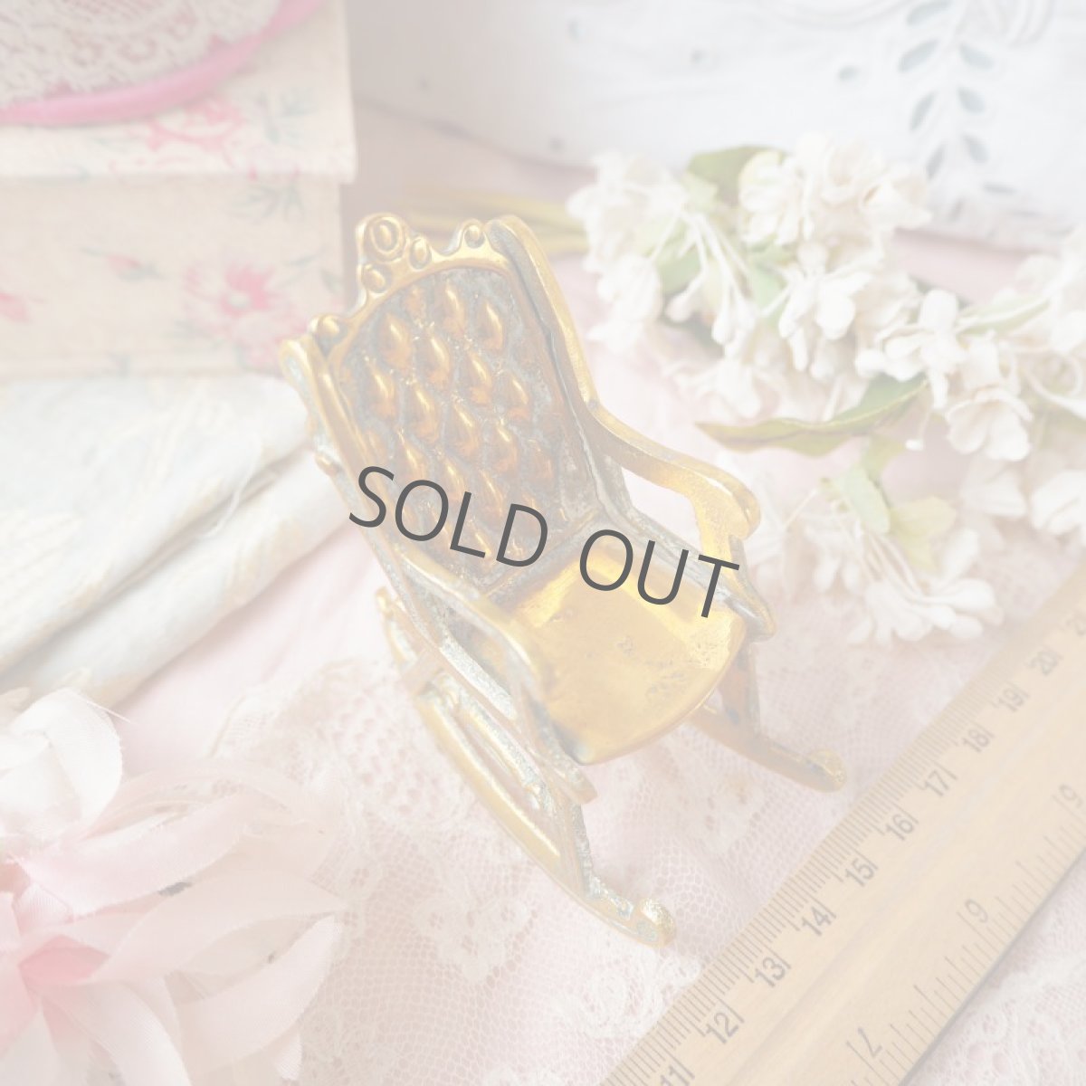 画像7: 真鍮製ドール用サイズの椅子/ミニチュアロッキングチェアー (7)