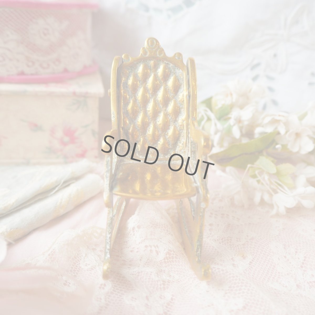 画像2: 真鍮製ドール用サイズの椅子/ミニチュアロッキングチェアー (2)