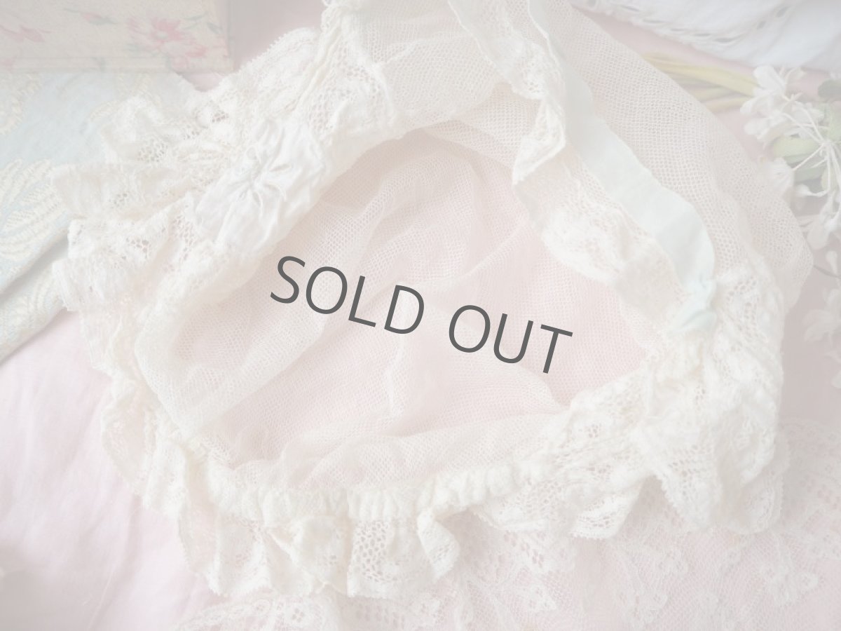 画像8: 繊細なチュールレースのベビーボネ (8)