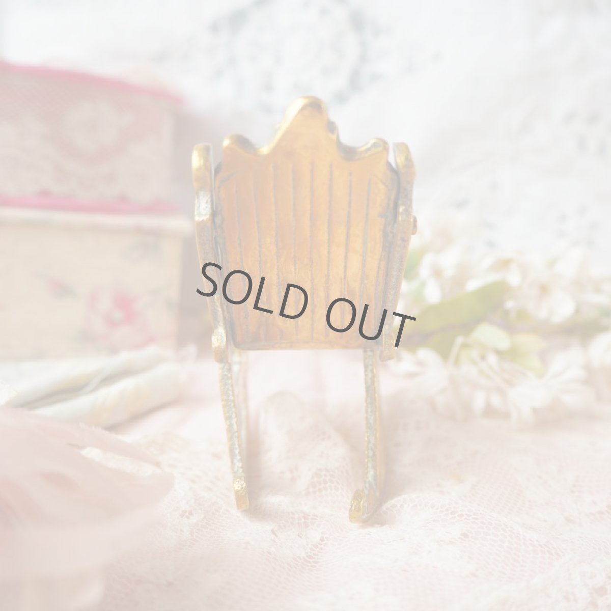 画像4: 真鍮製ドール用サイズの椅子/ミニチュアロッキングチェアー (4)