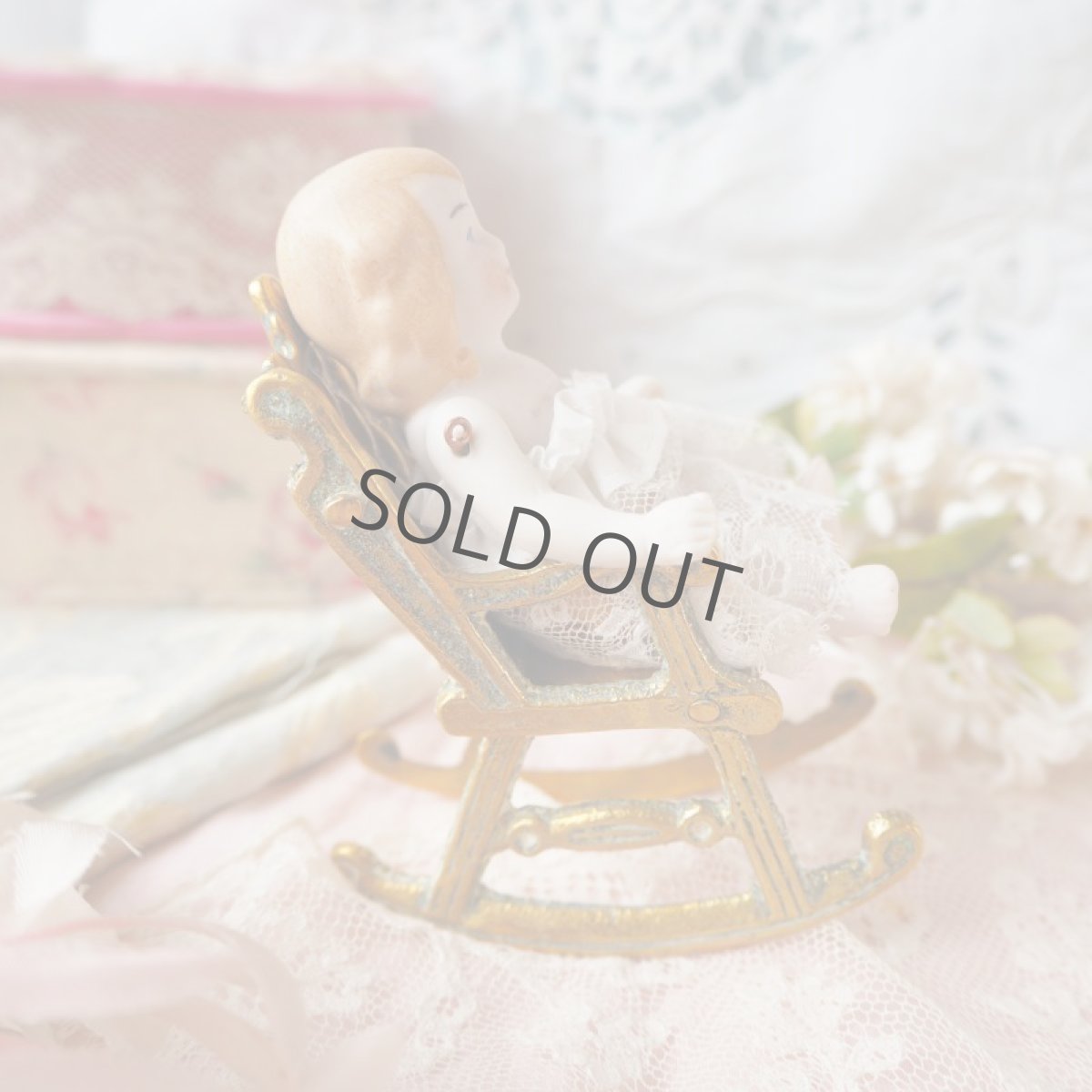 画像10: 真鍮製ドール用サイズの椅子/ミニチュアロッキングチェアー (10)