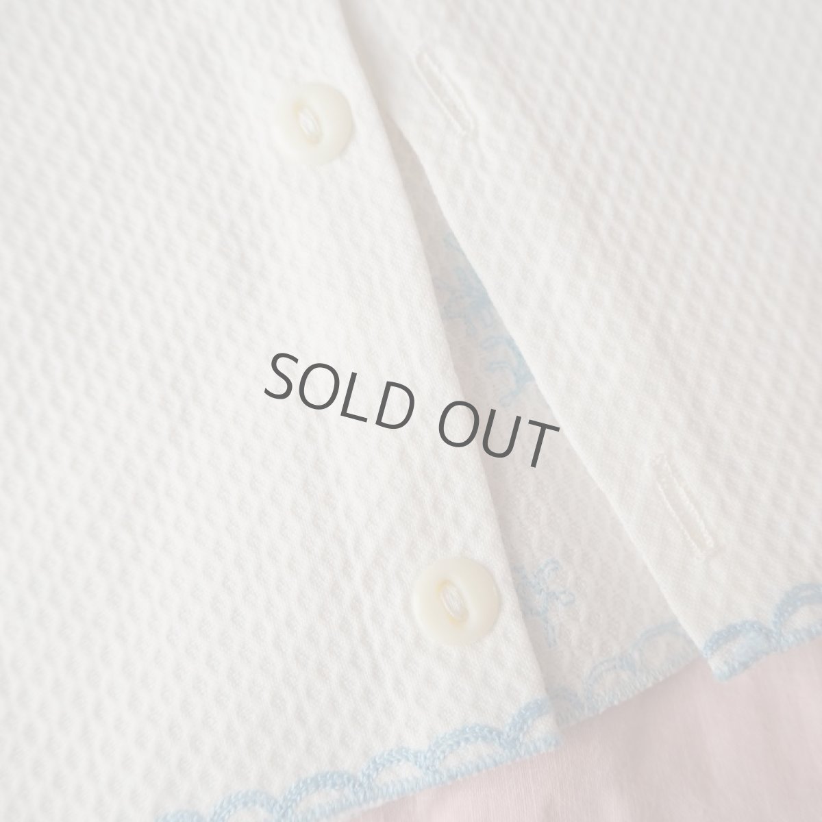 画像6: 小さな襟付きブルー小花のベビースタイ刺繍の (6)