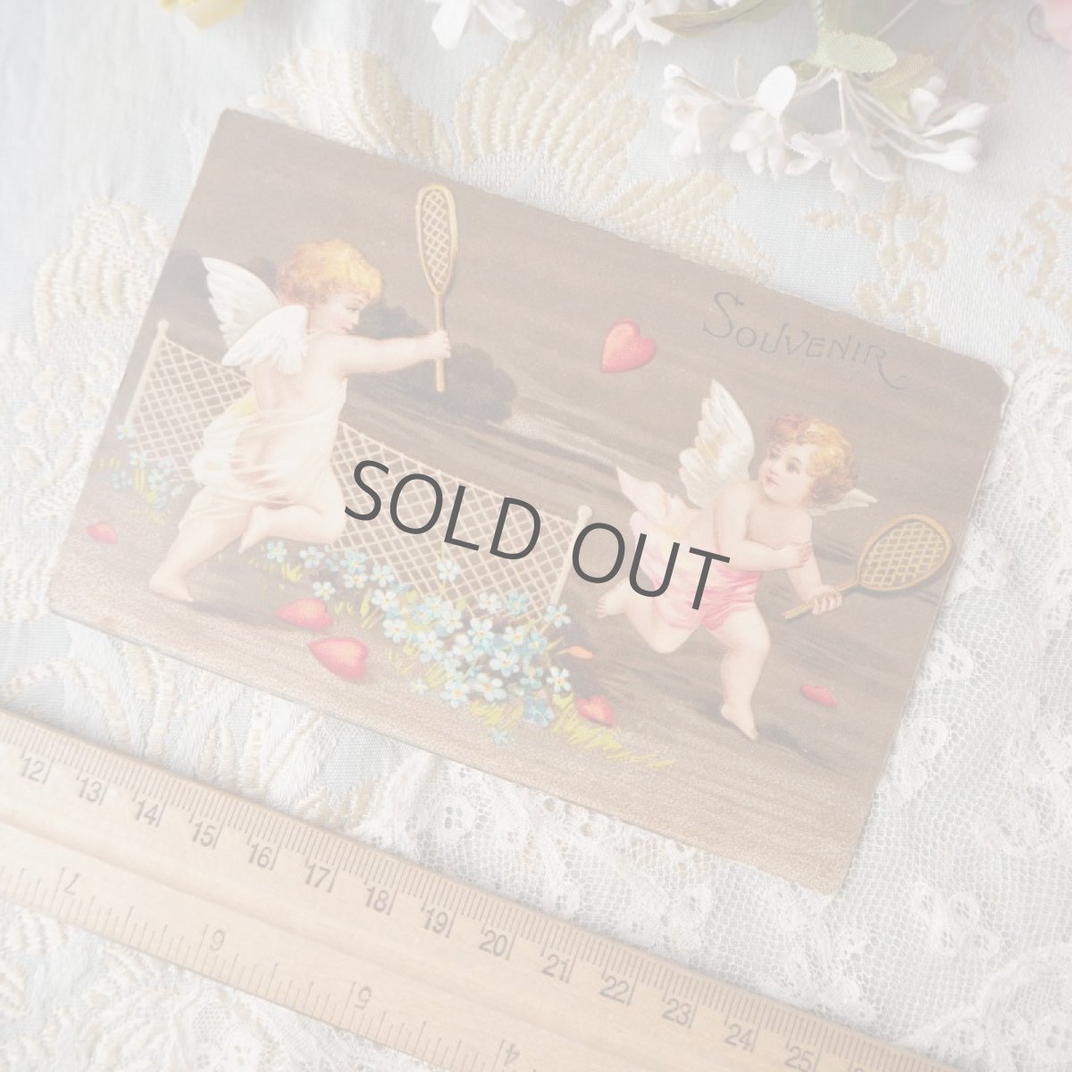 画像2: テニス遊びをする天使たちのカード (2)