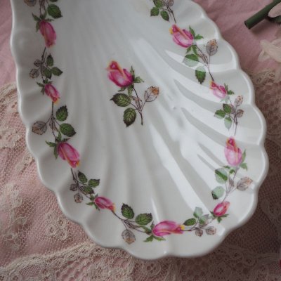 画像1: 小薔薇ガーランド模様のラヴィエ皿