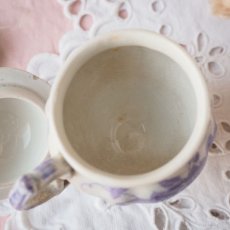 画像13: 葡萄の絵柄の陶器の蓋付クリームポット/クレイユモントロー (13)